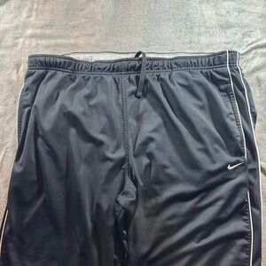 Vintage Y2K Nike Track Pants Men XXL Black Striped Baggy Wide Leg Swoosh Skater